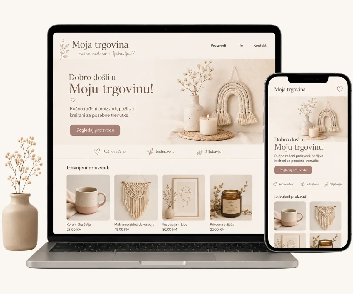 Prikaz online trgovine na nit