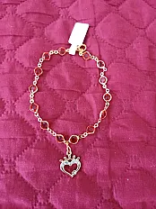Modna narukvica „Ruby Heart Crown” s crvenim kristalima — thumbnail 1