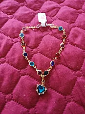 Šarena modna narukvica „Deep Blue Heart” s raznobojnim kristalima — thumbnail 1