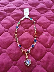 Šarena modna narukvica „Amethyst Heart” s raznobojnim kristalima — thumbnail 1