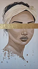 Portret žene sa zlatnim detaljima — thumbnail 1