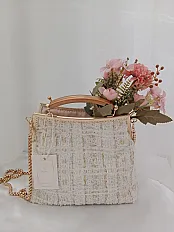 Ručna izrada – Elegantna tweed torba sa metalnim okvirom | Mokosh — minijatura 1