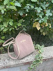 Torba od jutanog kanapa, prošarana bordo rafijom. — minijatura 5
