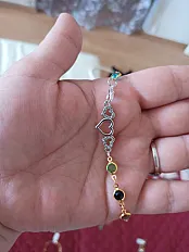 Šarena modna narukvica „Triple Heart” s raznobojnim kristalima — thumbnail 2