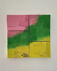 Ručno rađena apstraktna tekstilna slika, 40*40cm — thumbnail 2