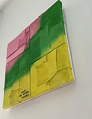 Ručno rađena apstraktna tekstilna slika, 40*40cm — thumbnail 3