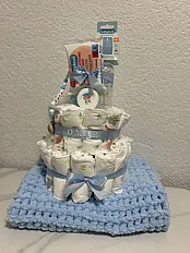 Elegantna Torta od Pelena s Baby Poklon Setom + Vezica za dudu — minijatura 2