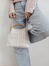 Ručna izrada – Elegantna tweed torba sa metalnim okvirom | Mokosh — minijatura 6