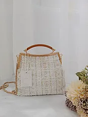 Ručna izrada – Elegantna tweed torba sa metalnim okvirom | Mokosh — minijatura 4